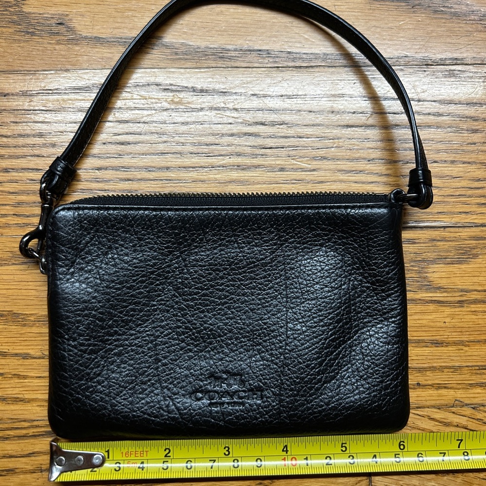 Coach Black Leather Wristlet - authentic - like new - used once
